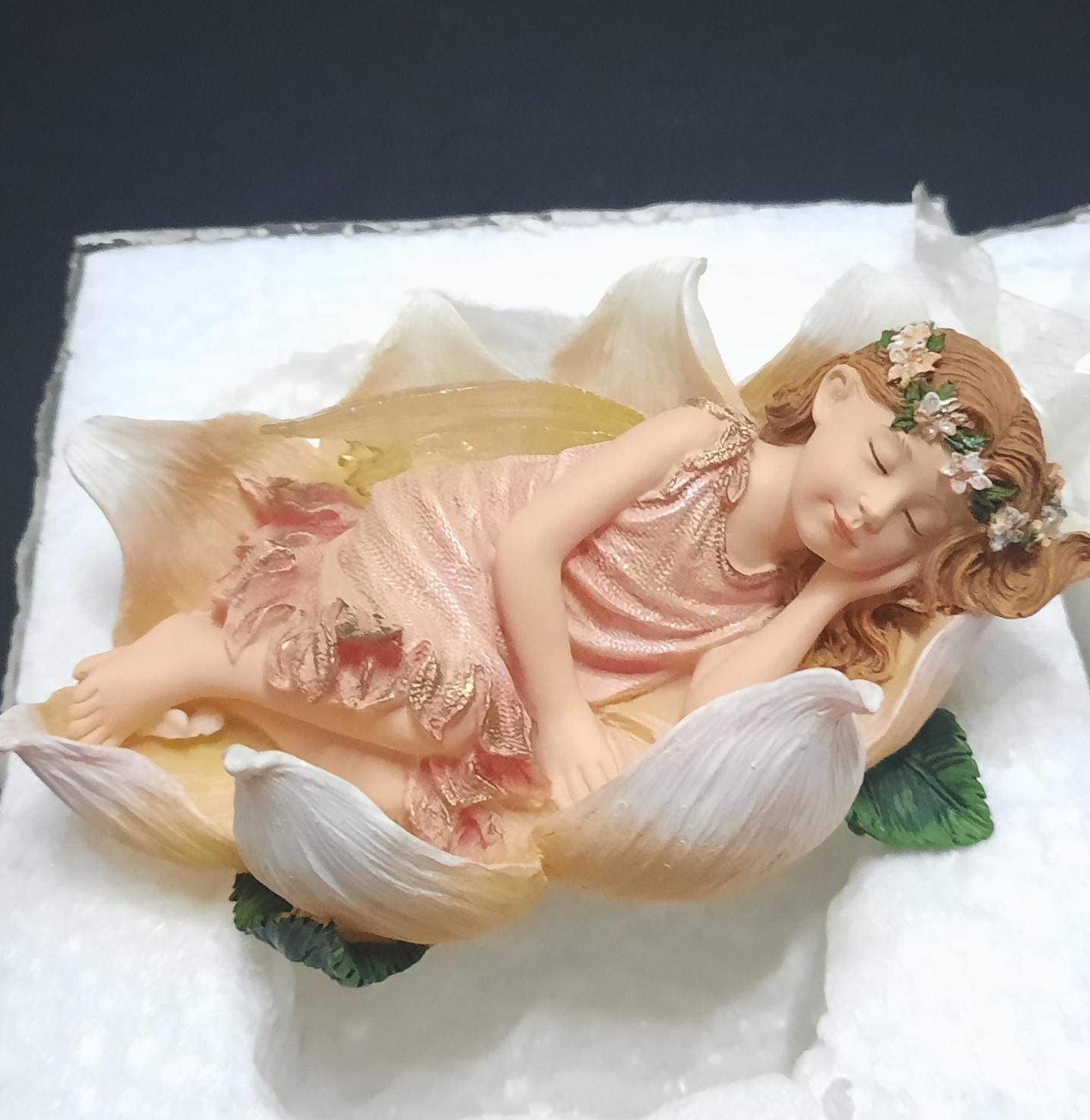 Vintage Drema Faerieslumber Bed of Petals Fairy Figurine
