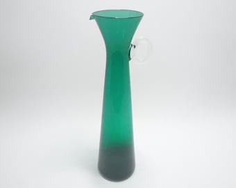 Green Glass Bud Vase With Handle