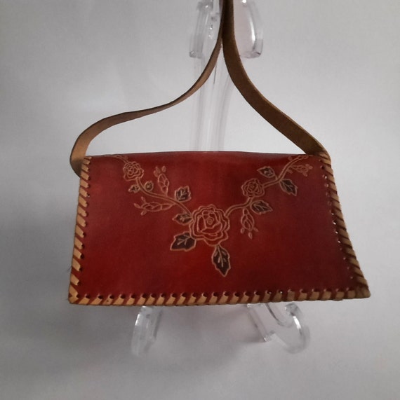 Vintage Genuine Leather Purse Crafted In India Red - image 1