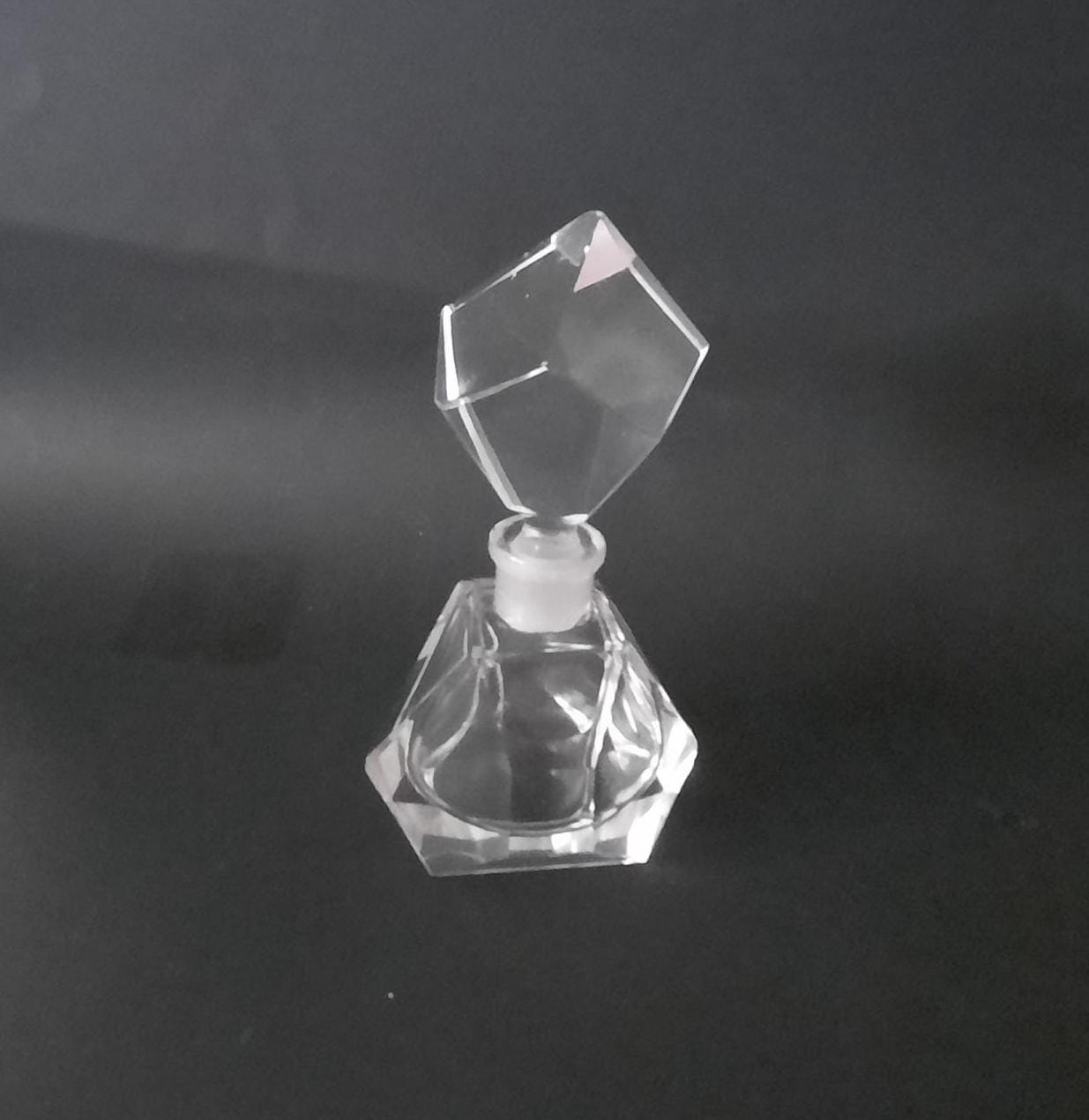 ヴィンテージ クリアガラス クリスタル香水瓶 - Etsy 日本