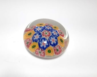 Vintage Millefiori Colored Glass Rod Paperweight