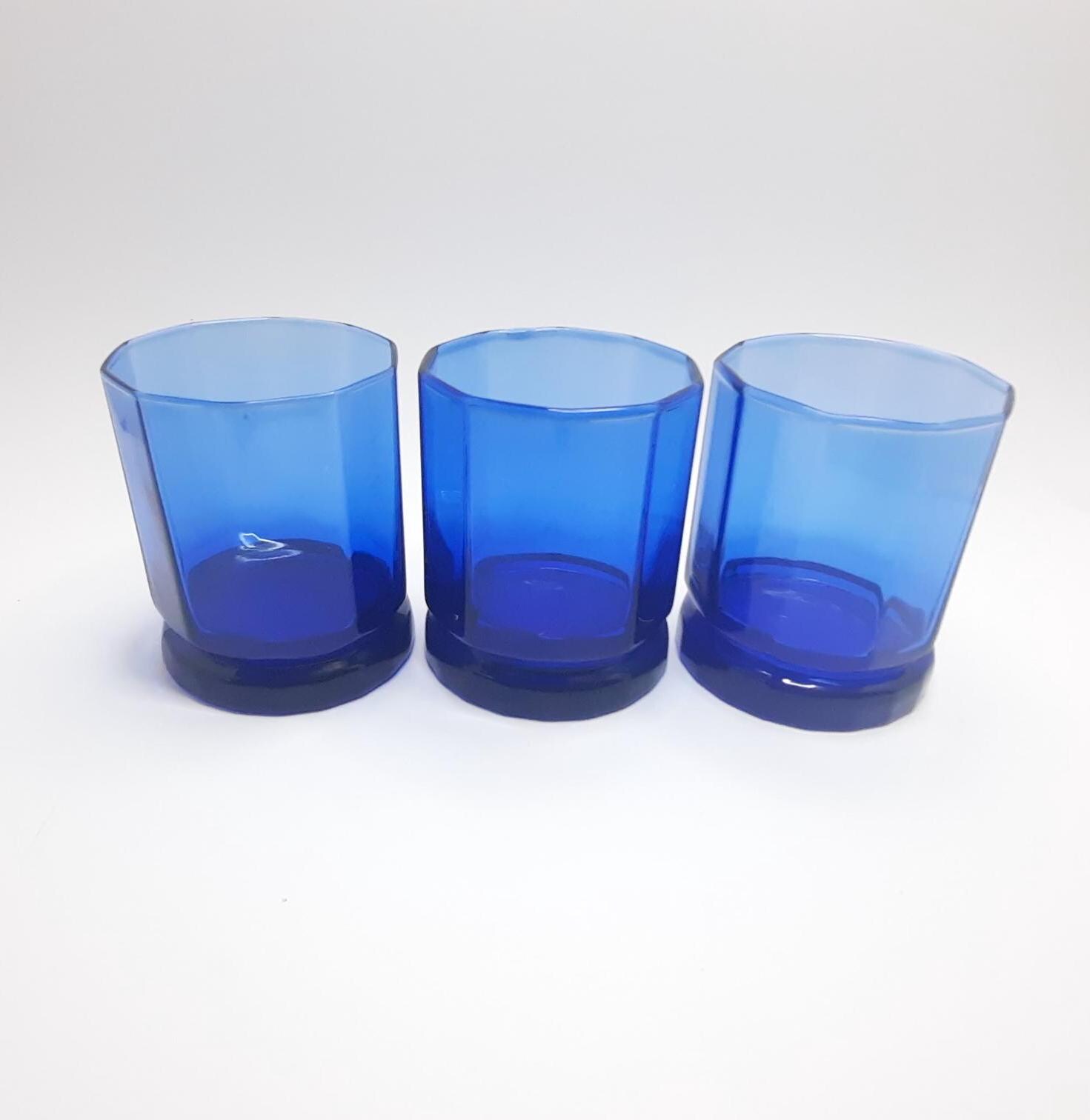食器 Vintage Anchor Hocking Cobalt Blue set Vintage Set of 4 Anchor Hocking Cobalt Blue Glasses - Etsy