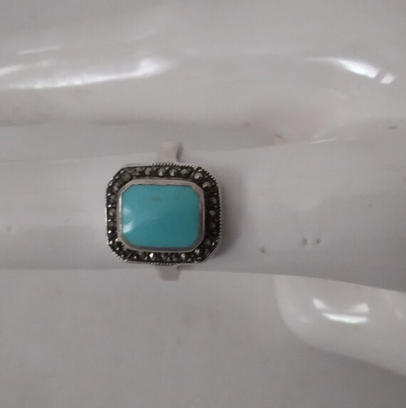 Sterling Silver Woman Blue Stone Ring - image 2