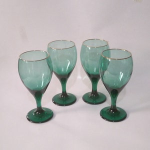 Vintage Libbey Green Wine Glasses