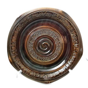 Vintage Brown Large Pottery Signed charger plate/ Bowl Dish