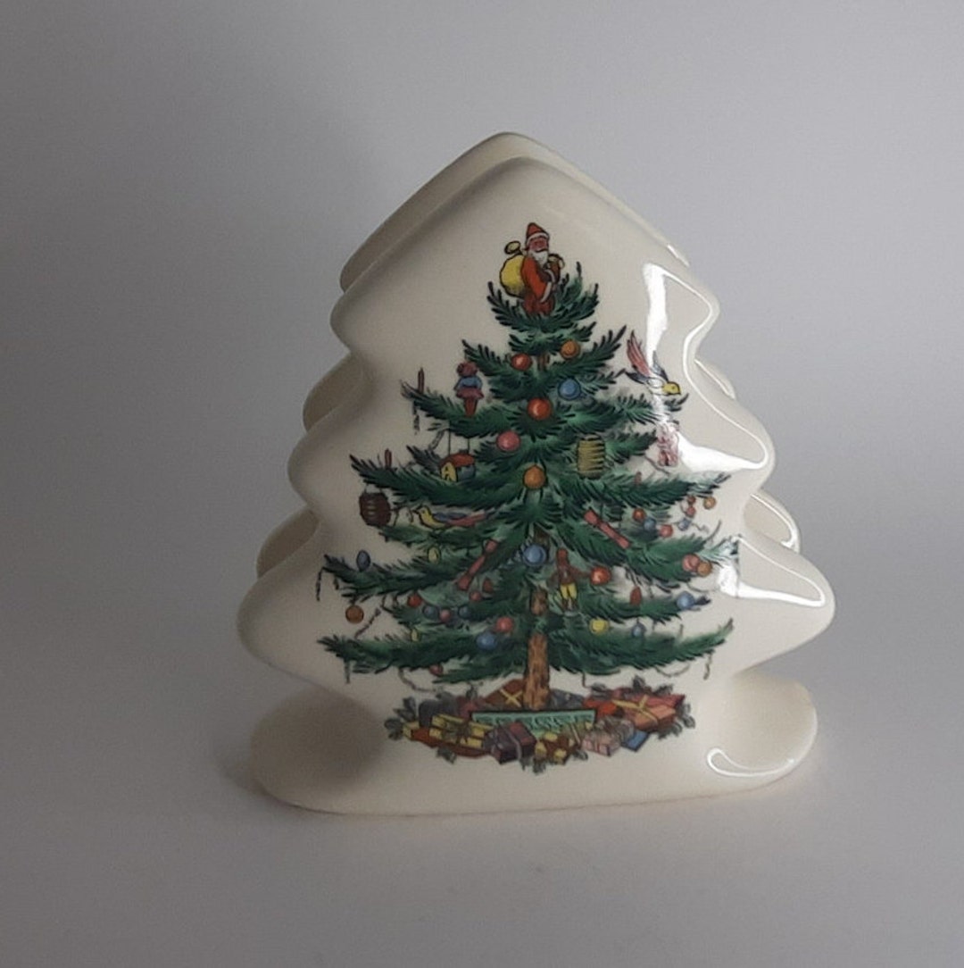 Vintage Spode Christmas Tree Napkin Holder Etsy