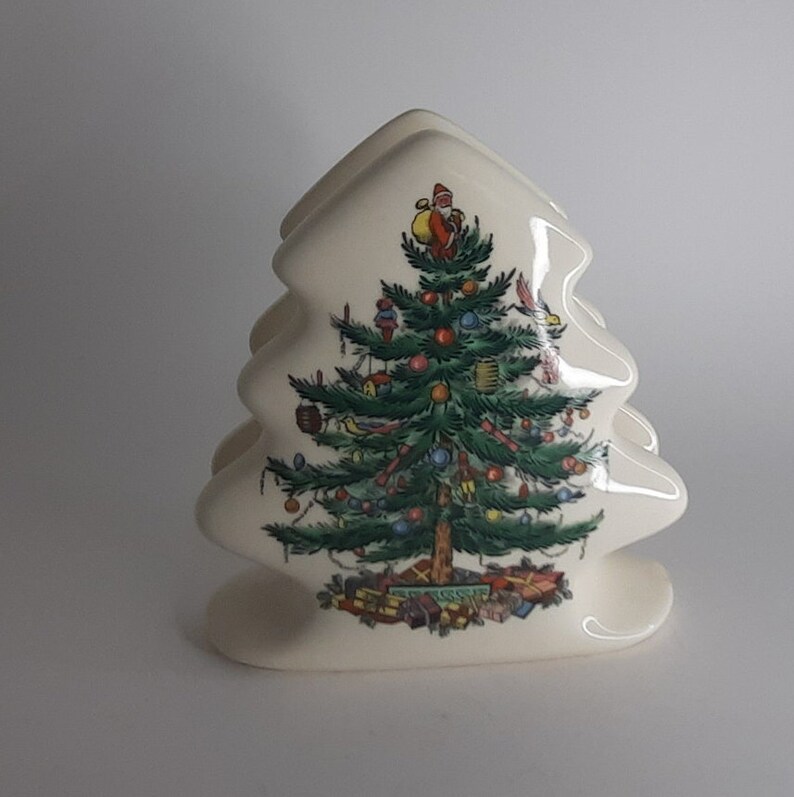 Vintage Spode Christmas Tree Napkin Holder Etsy