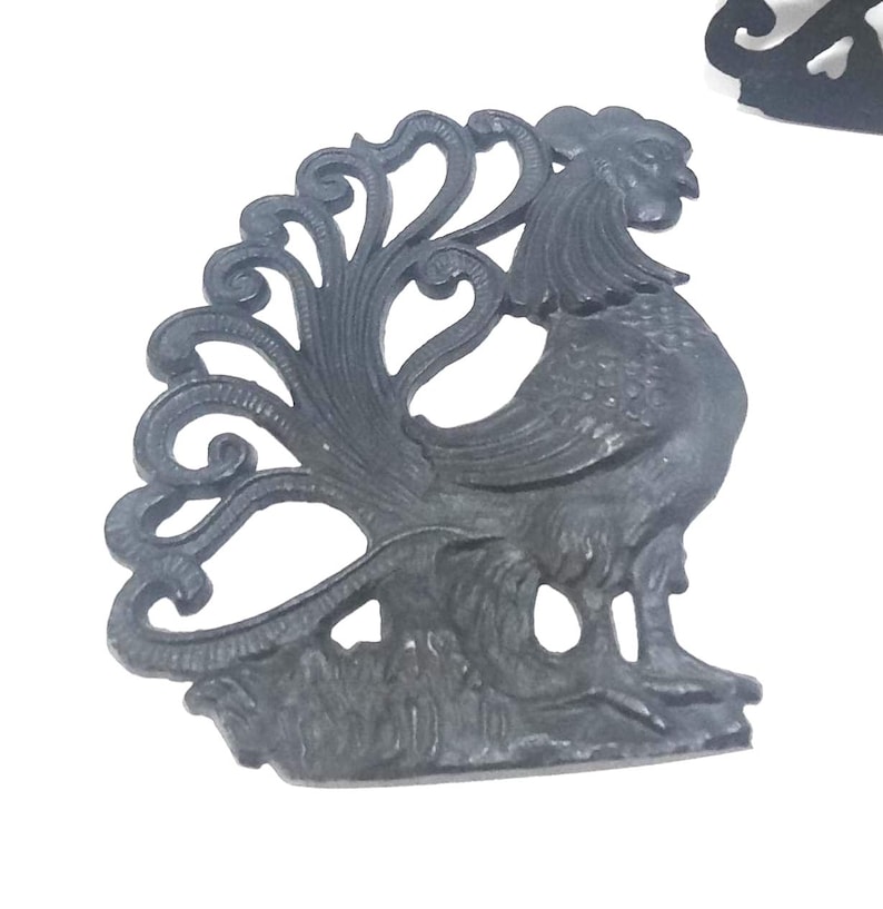 Vintage Cast Iron Rooster/chicken Wall Plaque Decoration - Etsy