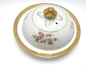 Vintage/Antik Cauldon England Charles R Lynde Dome Deckel Butterdose