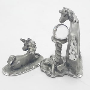 Vintage Cuteri Pewter Mini Unicorn Figurines