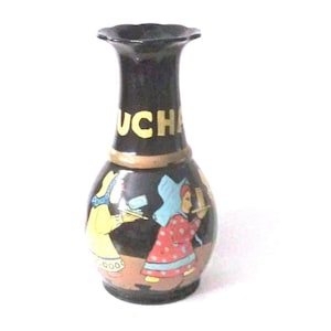 SURCHARD Flower Vase Black Hand Painted