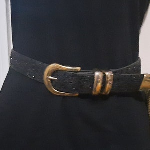 Black And Gold Glitter Women Belt A. BROD Made In USA