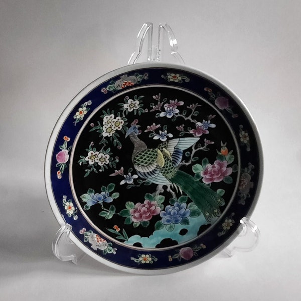 Vintage NIPPON Peacock And Floral Decoration Plate