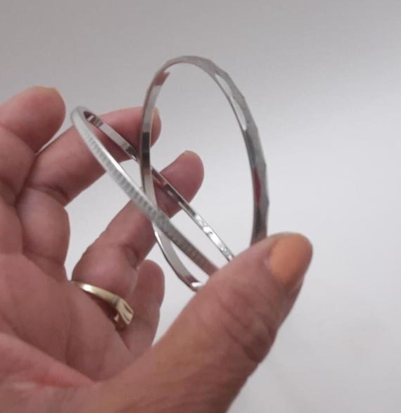 Silver Tone Monet Bangle Bracelets - image 5