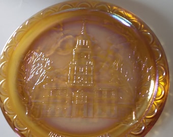 INDEPENDENCE HALL i amerykańskie dwusetne urodziny 1776 1976 Indiana szklane talerze