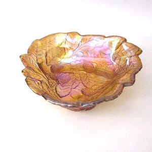 Vintage Amber Carnival Glass Bowl