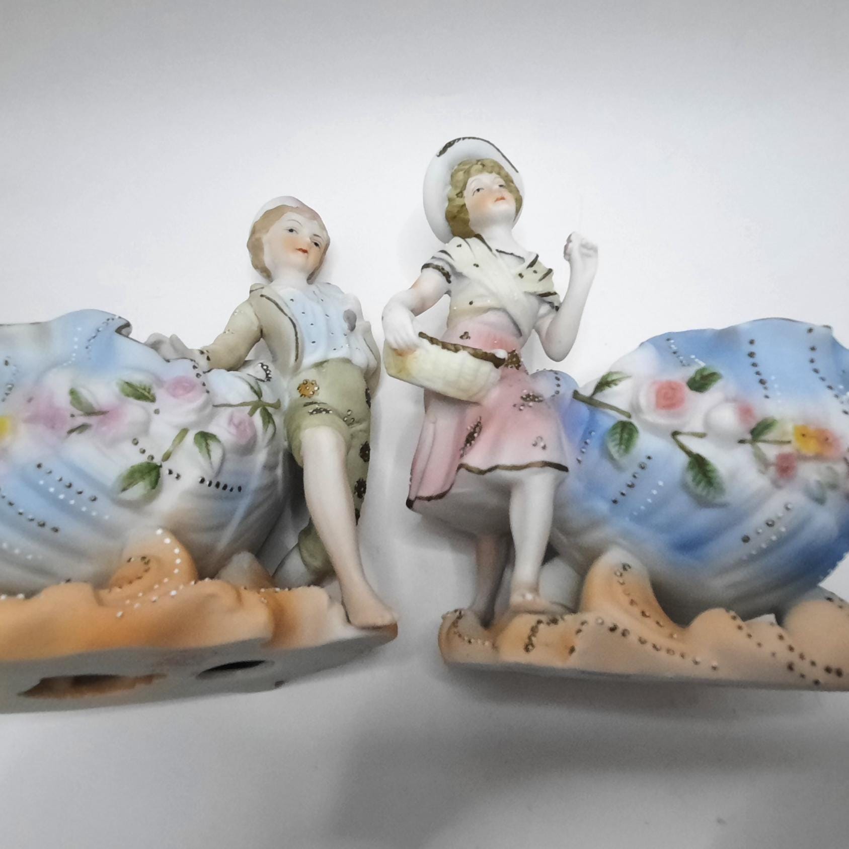 Vintage ARDALT Hand Painted Planter Vase Lady and Man Ceramic