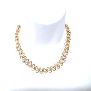 Vintage CORO Rhinestone Necklace Gold Tone