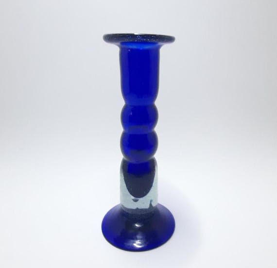 キャンドルスタンド　青いガラスのキャンドルホルダー　コバルトブルー　アンティーク キャンドルスタンド 青いガラスのキャンドルホルダー コバルトブルー