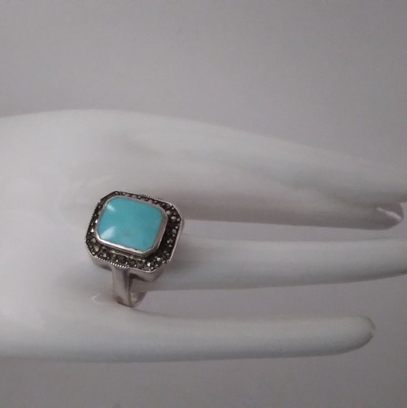 Sterling Silver Woman Blue Stone Ring - image 1