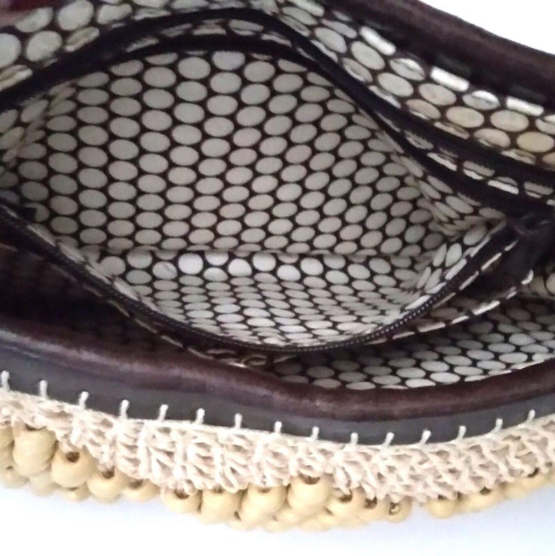 Brighton stråväska handvävd axelväska vintage bild 6