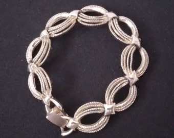CORO Silver Tone Link Bracelet