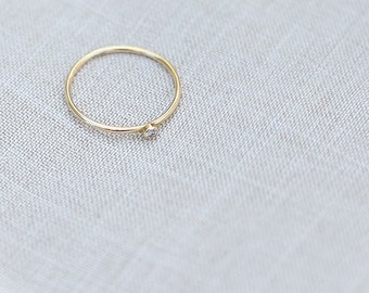 Dainty Ring with Crystal Rhinestone, Ring Gift, Diamond Ring, Minimalist Jewelry Gift