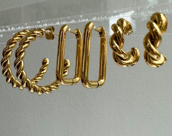 Gold Hoop Earrings for Women, Trendy Hoops, Fashionable Gifts for Her