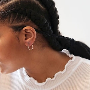 14K Gold Hoop, 20mm Hoop Earrings, Earrings for Women, thin gold hoop earrings