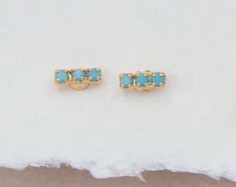 Turquoise Bar Stud hypoallergenic earrings boho jewelry gift for friend turquoise earring handmade jewelry spring accessories