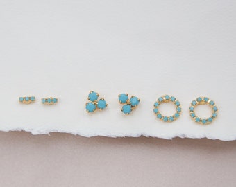 Turquoise Earring Studs boho jewelry gift for friend turquoise earrings handmade jewelry