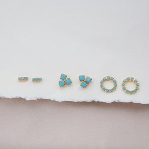 Turquoise Earrings Triangle Studs hypoallergenic earrings gift for friend READY TO SHIP image 10