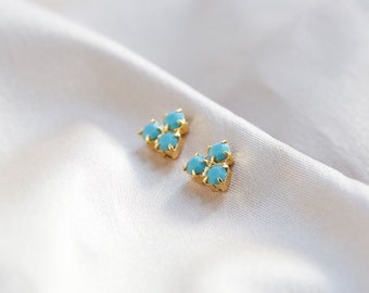 Turquoise Earrings Triangle Studs hypoallergenic earrings gift for friend *READY TO SHIP