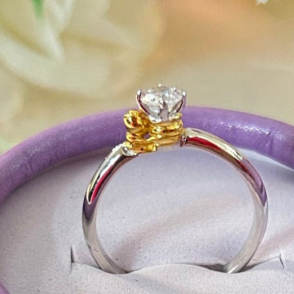 Winnie the Pooh Ring Disneys wedding ring 925 sterling silver solitaire engagement Ring Disney Fine Jewelry Bridal Womens Anniversary gifts