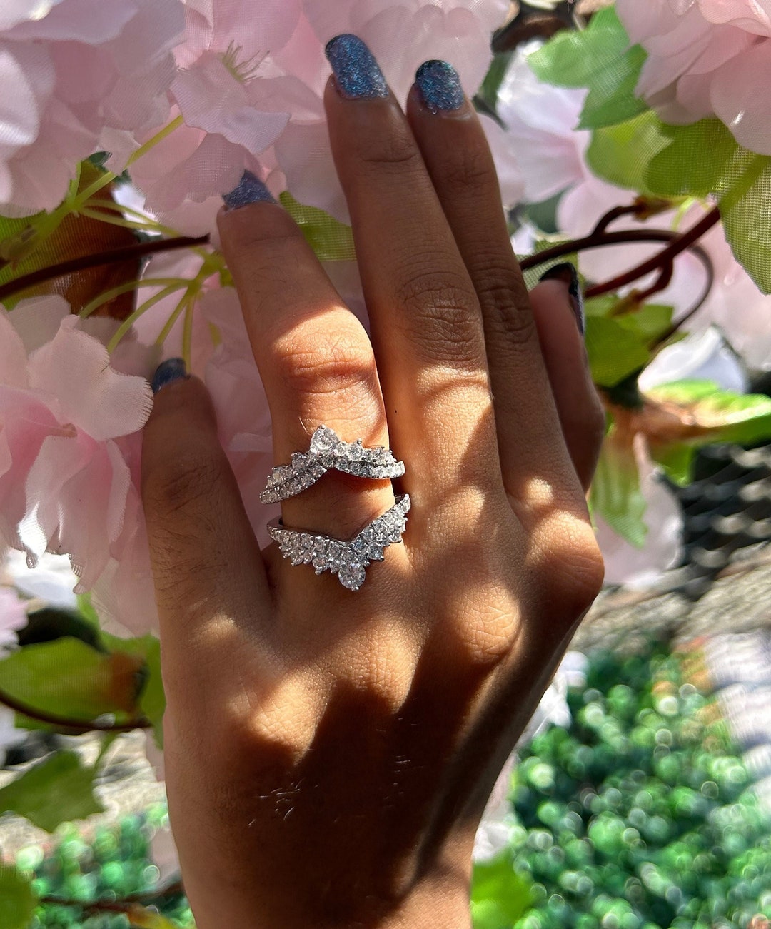 Ring Enhancer Art Deco Enhancer Wedding Ring Gold Vermeil Etsy