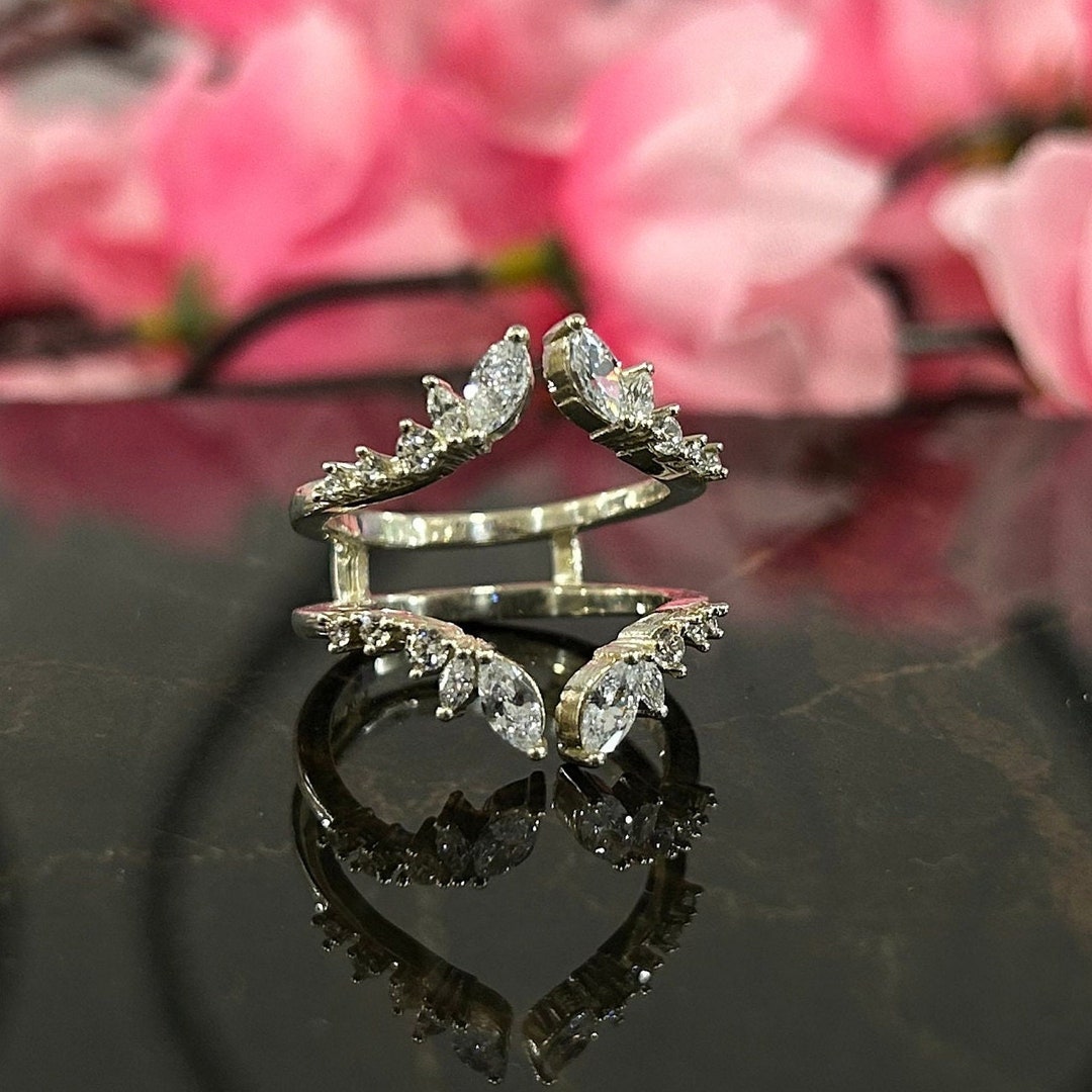 Open Ring Enhancer Diamond Ring Guard Sterling Silver Engagement Ring