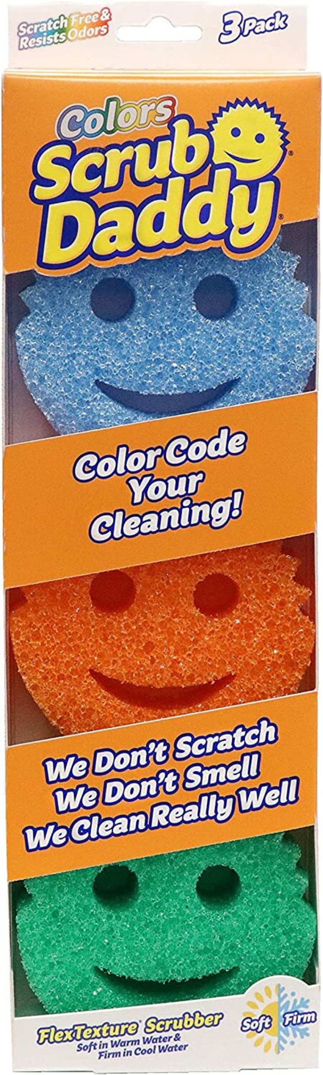 Scrub Daddy Sponge -Style Collection- Scratch-Free Scrubber for Dishes and  Home, Odor Resistant, Soft in Warm Water, Firm in Cold, Deep Cleaning