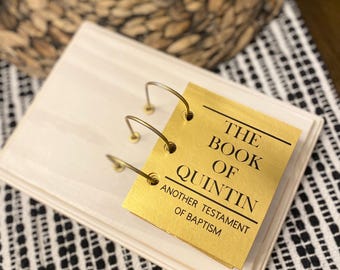 Personalized Baptism Memory Book - Golden Plates Keepsake