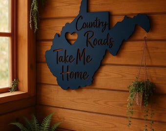 Cartello stradale in metallo "WV Country Roads" da 23 pollici