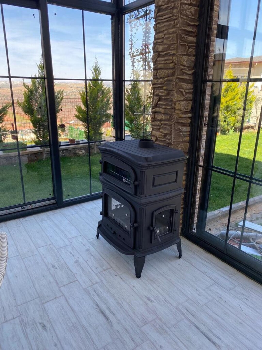 Large Cast Iron Stove Oven Fireplace Wood Burning Stove Etsy