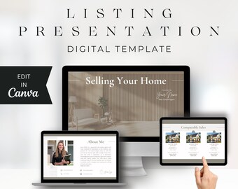 Realtor Listing Presentation Template: Editable Home Seller Guide (Canva, Digital Download)