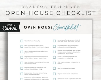 Realtor Open House Checklist: Canva Template (Printable)