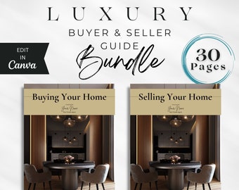 Luxury Realtor Buyer & Seller Guide Bundle: Editable Canva Template (Digital Download)