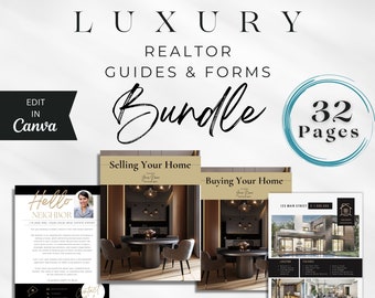 Luxury Realtor Guide Bundle: Buyer, Seller, Farming Letter (Canva Editable)