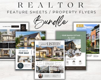 Realtor Marketing Flyers: Feature Sheet Templates Bundle (Digital Template)