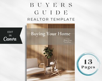 Realtor Home Buyer Guide: Editable Canva Template (Digital Download)