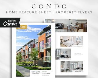 Condo Feature Sheet: Modern Real Estate Flyer (Canva Template)