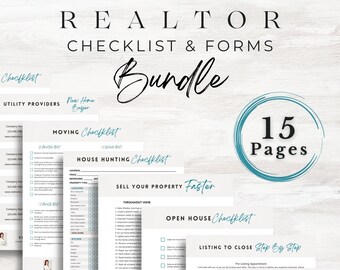 Realtor Checklist & Forms Bundle: Editable Canva Templates (Digital Download)
