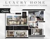 Luxury Home Feature Sheet: Real Estate Flyer Canva Template (Digital)