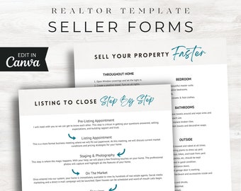 Modern Real Estate Seller Forms: Listing Presentation Canva Template (Digital Download)